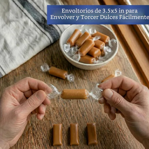 Vista 9 de Envoltorios Transparentes para Caramelos (300 Piezas 8.9x12.7 cm) - Envoltorio de Celofán Claro Natural - Papel de Envolver Dulces para Caramelo