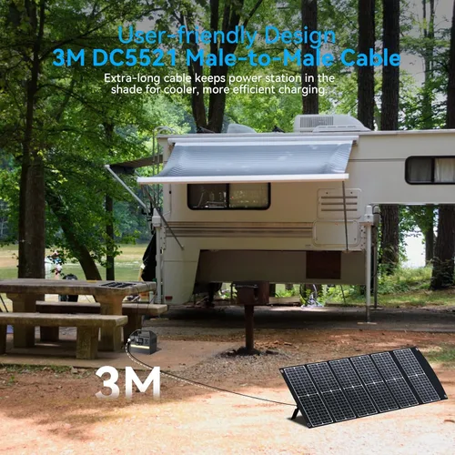 Vista 6 de 100W Panel Solar portátil CPC Material USB-C PD3.0 y 20V DC XT60 Anderson Lightweight, Foldable, USB-A/C Fast Charging, 3m DC Cable, IP65