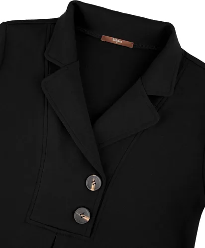 Vista 4 de Gaharu - Sudadera tipo túnica con solapa de muesca para mujer sudadera con botones y de manga larga