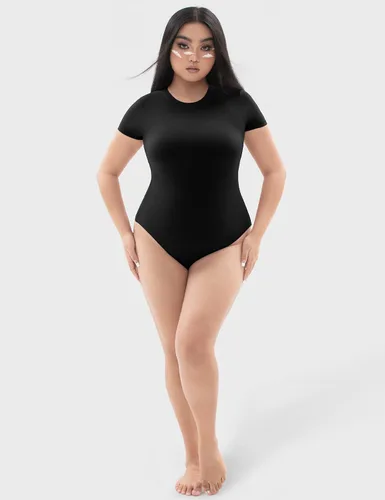 Vista 5 de PUMIEY Body de manga corta con cuello redondo para mujer, camiseta de moda, colección Smoke Cloud Pro