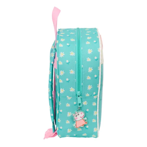 Vista 3 de Mochila Infantil Peppa Pig Pretty flowers Amarillo Menta 22 x 27 x 10 cm