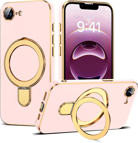 Vista 13 de Funda compatible con iPhone 12 con soporte de anillo magnético invisible [compatible con Mag-Safe] [Protector completo de lente de cámara] Funda