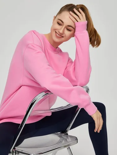 Vista 6 de THE GYM PEOPLE Sudadera de forro polar con cuello redondo y ajuste holgado para mujer