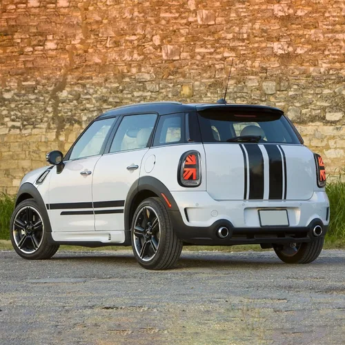 Vista 9 de VLAND - Luces traseras ahumadas LED Union Jack compatibles con BMW Mini Cooper Countryman R60 2010-2016 con señal de giro secuencial, luces