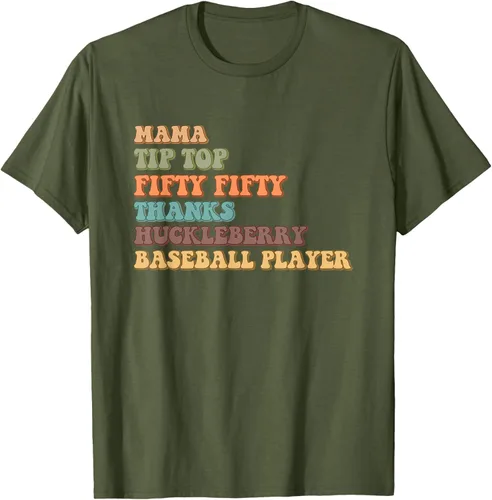 Vista 36 de Mama Tip-Top Fifty Fifty Thanks Huckleberry - Camiseta de béisbol, Negro
