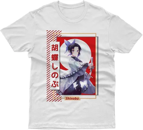 Vista 2 de Shinobu Kocho - Camisa Demon Slayer Kimetsu no Yaiba, camiseta de manga corta Hashira, camiseta de anime, camisas de manga para hombre, mujer, niños