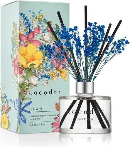 Vista 13 de COCODOR - Juego de difusor de varillas de junco, 3.4 onzas, difusor de aroma de brisa de abril con varillas, fragancia para el hogar, decoración