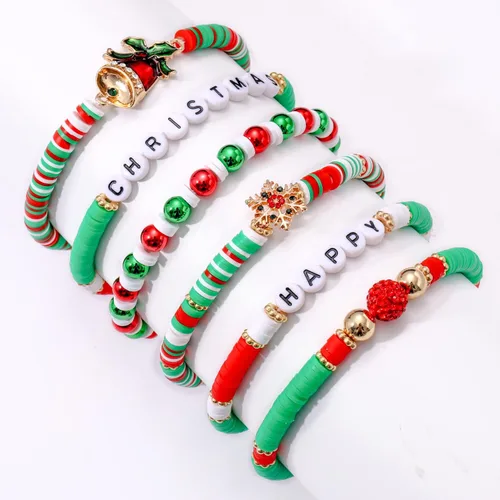 Vista 283 de Surfer Heishi - Pulseras apilables para mujer, apilables, de vinilo arcoíris, disco de arcilla, pulseras elásticas para la amistad, joyería bohemia