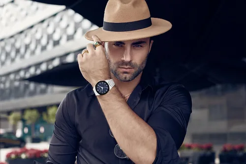 Vista 2 de Geoffrey Beene Reloj analógico de acero inoxidable con movimiento de cuarzo para hombre, regalo para hombres, formal o de negocios, casual