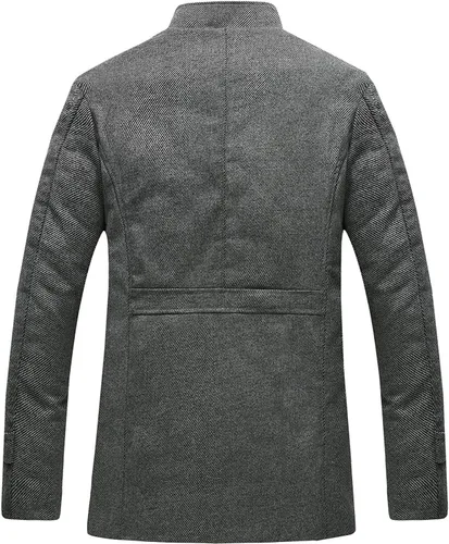 Vista 2 de Wantdo - Chaqueta cortavientos de cuello alto para hombre, mezcla de lana