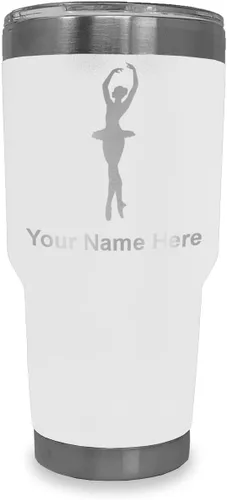 Vista 17 de LaserGram Vaso aislado al vacío de 20 onzas, bailarina de ballet, grabado personalizado incluido (negro)