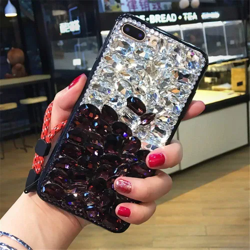 Vista 3 de Funda para Moto G4 Play, lujo 3D hecho a mano con piedras brillantes de cristal, diamantes de imitación brillantes, para Motorola Moto G4 Play