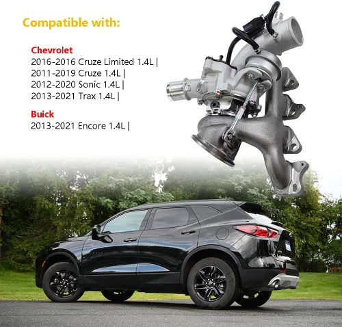Vista 6 de Turbocompresor turbo con kit de juntas Compatible con Chevy Chevrolet Cruze 2011-2019, Sonic 2012-2020, Trax 2013-2021, Buick Encore 2013-2021