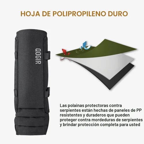Vista 5 de QOGIR Polainas de serpiente para cazar: protectores de serpiente duraderos, polainas de polaina de serpiente para hombres y mujeres, protección Negro