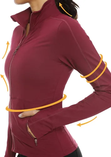 Vista 9 de VUTRU - Chaqueta de entrenamiento con cremallera completa para yoga correr para mujer