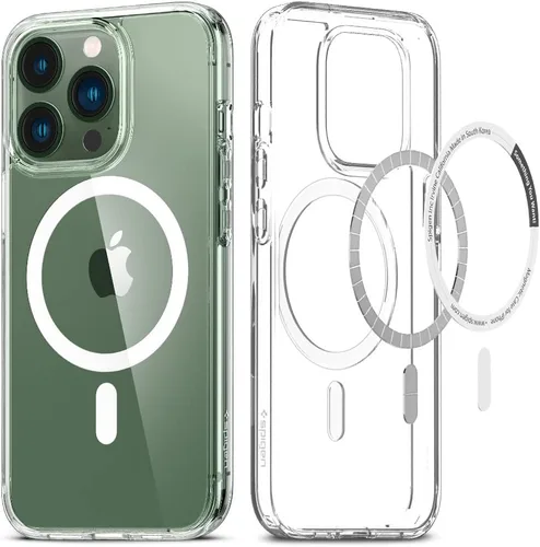 Vista 29 de Spigen Funda para iPhone 13 Mini, ultra híbrida MagFit [antiamarilleo] [compatible con Magsafe] - Transparente