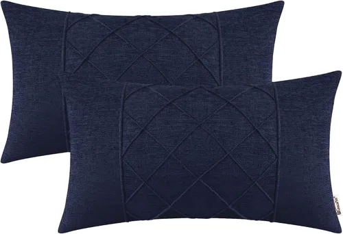 Vista 85 de BRAWARM Fundas de almohada 40x40 cm - Paquete de 2 fundas de almohada de chenilla negra, fundas de almohada de chenilla suave teñida sólida