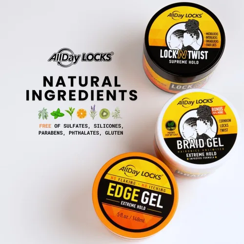 Vista 7 de AllDay Locks Gel para trenzas 5 onzas, paquete de 2 (DESCONSULTADO)