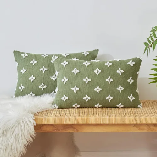 Vista 11 de EMEMA Juego de 2 fundas de cojín decorativas de jacquard, diseño de flores de sol, para sofá, cama, sala de estar, dormitorio, 16 x 16 pulgadas