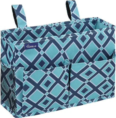Vista 20 de Surblue Organizador de cama colgante para mesita de noche, bolsa de almacenamiento con bolsillo para literas y camas de hospital, habitaciones