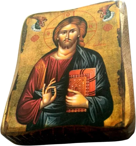 Vista 2 de Icono de madera griego cristiano ortodoxo madera de Jesucristo / A0