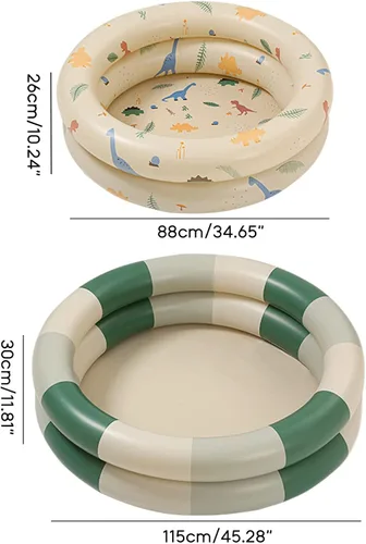 Vista 4 de Piscina pequeña inflable para niños, piscina de dinosaurio, piscina para bebés, piscina infantil para interiores y exteriores, piscina para niños