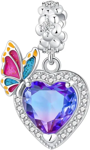 Vista 63 de LUXILLA Abalorio de plata de ley 925 para madre, hija, abuela, para familia, amor, madre, hija, abuela, para pulseras, collares, dijes, abalorios