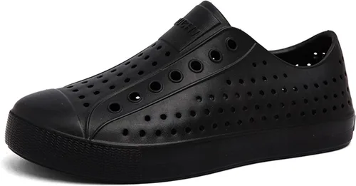 Vista 13 de FLIOZY Zuecos de jardín impermeables para hombres y mujeres, zapatos ligeros y transpirables de EVA sin cordones, cómodos y antideslizantes, calzado