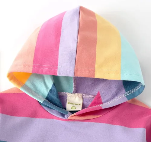 Vista 3 de Julerwoo - Sudaderas de algodón para niña, color rosa, con capucha y estampado de dinosaurios