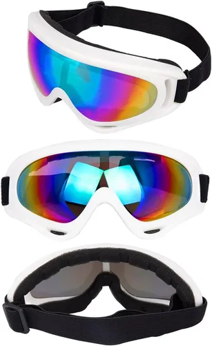 Vista 3 de LJDJ Ski Goggles, Pack of 4 Snow Snowboard Goggles, Motorcycle Goggles UV Protection Anti-fog for Men Women Kids