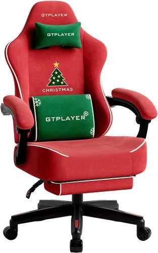 Vista 9 de GTPLAYER Silla de juegos grande y alta con reposapiés, sillas de videojuegos de asiento extra anchas para adultos, silla reclinable ergonómica Azul