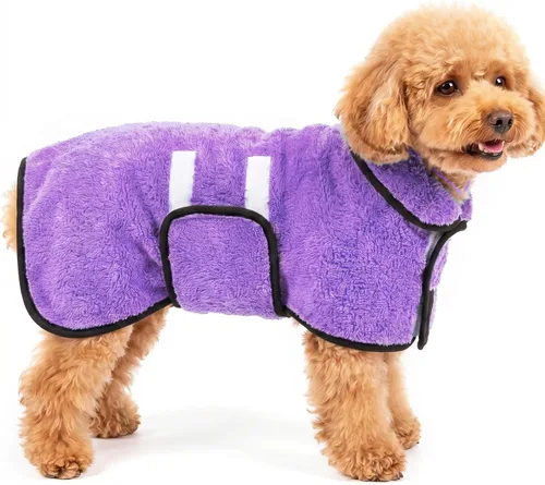 Vista 47 de Bienbee Albornoz para perro, súper absorbente para perros pequeños a Negro