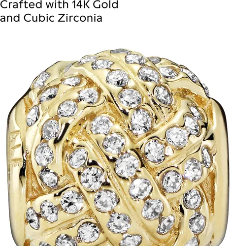 Vista 2 de Pandora Joyería Brillante Amor Nudo Circonita Cúbica Charm en Oro 14K