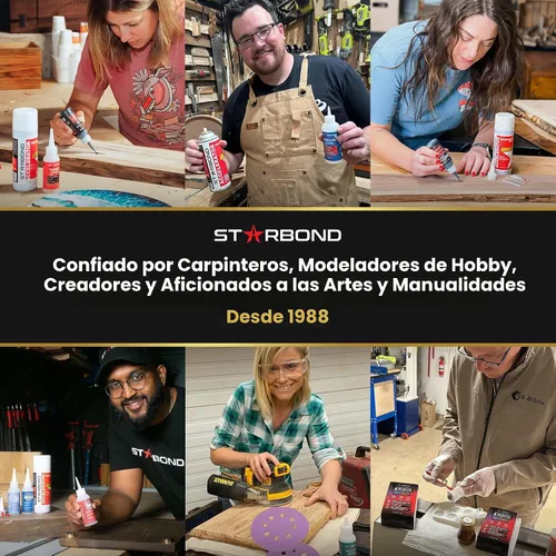 Vista 7 de Starbond Kit Pro de Pegamento Super Grueso (59 ml) – Adhesivo CA (Adhesivo de Cianoacrilato) para Rellenar Espacios – con Tapa Resistente a