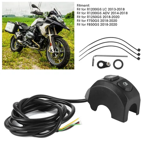 Vista 3 de EVGATSAUTO Kit de interruptor de luz antiniebla para R1200GS, R1250GS, F750GS, F850GS - Botón de control de lámpara antiniebla de motocicleta