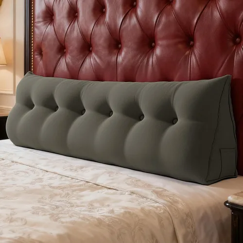 Vista 22 de WOWMAX Almohada ergonómica para cabecero para cama de tamaño matrimonial, almohadas tapizadas multifuncionales para cabecero, tableros portátiles