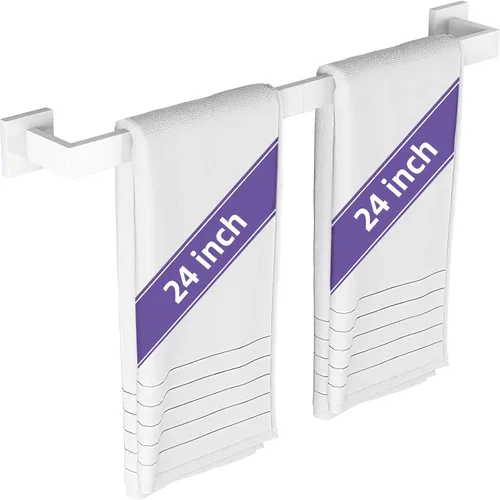 Vista 10 de Toallero de baño de 24 pulgadas, toalleros de 24 pulgadas para montaje en pared de baño, organizador de toallas de mano de acero inoxidable 304