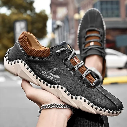 Vista 5 de Zapatos casuales para hombre, zapatos de cuero Oxford, zapatos de trabajo para hombre
