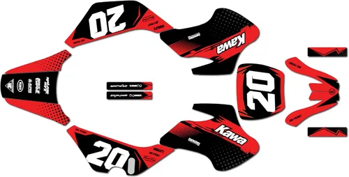 Vista 2 de Kit de gráficos para Kawasaki KDX50 KDX 50 (todos los años), serie Spear azul 09 Mil-Dirt Pit Bike Calcomanías de motocicleta, calcomanía