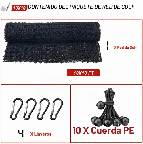 Vista 6 de Red deportiva - Red de pelotas resistente para golf, béisbol, hockey, fútbol