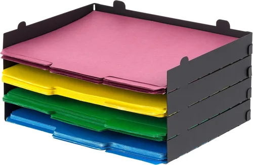 Vista 15 de IRIS Contenedor de plástico para libros de Estados Unidos, paquete de 8, caja de contenedor de conexión vertical para oficina, dormitorio, estudio