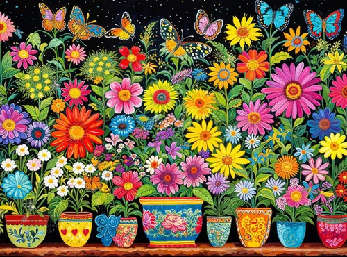 Vista 8 de Cross & Glory - A Garden of Wonders - Rompecabezas de 1000 piezas para adultos Rompecabezas vibrante de naturaleza y arte Rompecabezas