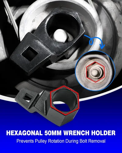 Vista 5 de BETOOLL Juego de llaves de sujeción de llave de manivela de 0.748 in y llave de cigüeñal de 1.969 in compatible con motores Honda y Acura