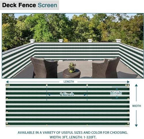 Vista 4 de ECOOPTS Pantalla de Privacidad para Valla de Balcón de 3'x1' con Bridas, Cubierta de Valla de Protección UV para Exteriores para Balcón, Porche