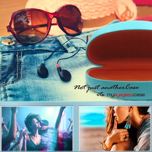 Vista 4 de MyEyeglassCase Estuche rígido grande para lentes de sol Se adapta a lentes de sol curvos grandes a extra grandes, con paño de microfibra