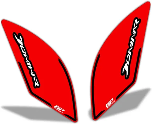 Vista 2 de GP Kompozit Almohadilla de tanque de tira lateral roja compatible con Bajaj Dominar 250 / Dominar 400 2017-2024