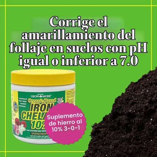 Vista 2 de Grow More - Concentrado de quelante de hierro orgánico 7450 8 onzas, 8 onzas, Multicolor