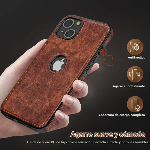 Vista 5 de LOHASIC Funda de cuero para iPhone 13, funda delgada para hombres y mujeres Marrón vintage