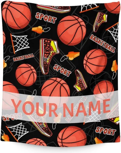 Vista 23 de Mantas de baloncesto – Manta suave y mullida para niños – Manta pequeña de 30 x 40 pulgadas para sala de estar y oficina – Manta deportiva negra