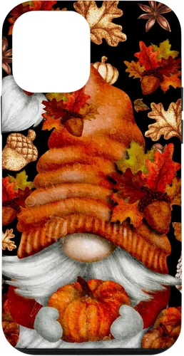 Vista 15 de iPhone 13 Lindo gnomo de Acción de Gracias calabaza otoño árbol otoño hojas caso